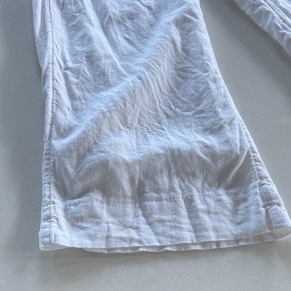 Sloane Abercrombie White Linen Wide-Leg Pants - Picture 6 of 9